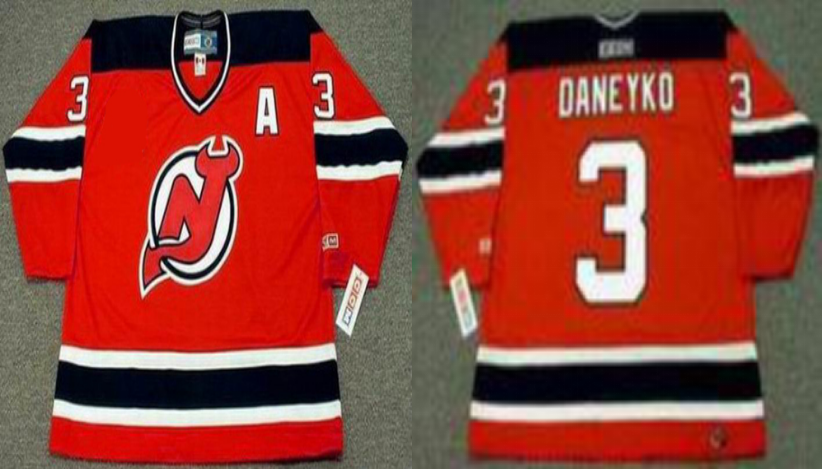 2019 Men New Jersey Devils 3 Daneyko red style #2 CCM NHL jerseys->new jersey devils->NHL Jersey